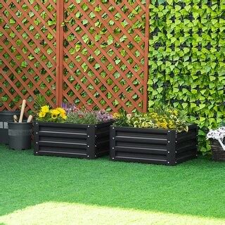 metal box 2 x2'x1|Outsunny 2 Piece Galvanized Raised Garden Bed, 2' x 2' x 1' .